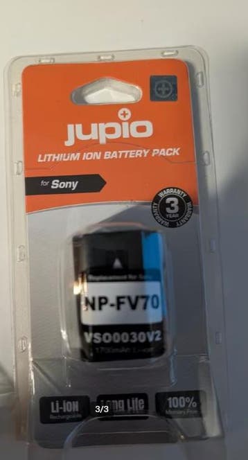 Sony camcorder accu NP-FV70 (Jupio, nieuw), Ophalen of Verzenden, Nieuw