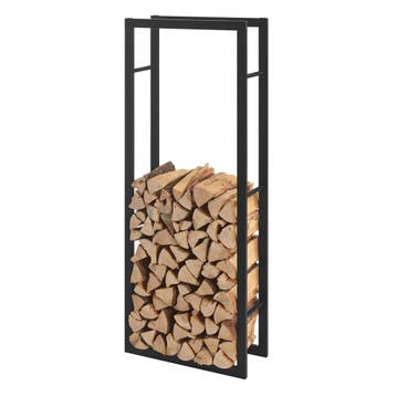 Stalen brandhout rek houtopslag 50x150x25 cm zwart, Verzenden