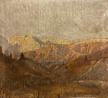 Italiaanse school (XX) - Scorcio di paesaggio di montagna