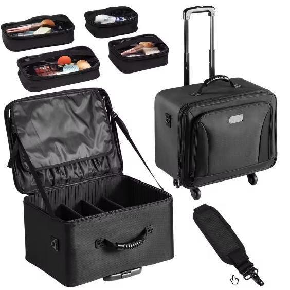 Rollende Make-up Koffer Grote Organizer met Wielen, Sieraden, Tassen en Uiterlijk, Uiterlijk | Cosmetica en Make-up, Nieuw, Verzenden