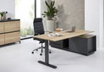 Pulse elektrisch zit-sta hoekbureau, 224x90/180cm, natuur..., Overige plaatsen, Ophalen of Verzenden, Nieuw in verpakking, Bureau