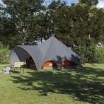 vidaXL Teepee Tent 5-Person met dak Grijs en Oranje 415 x, Caravans en Kamperen, Tenten, Verzenden, Nieuw