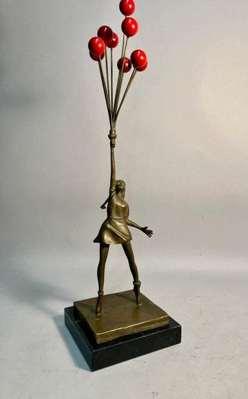 sculptuur, Balloon girl - naar Banksy - 54 cm - Brons, Antiek en Kunst
