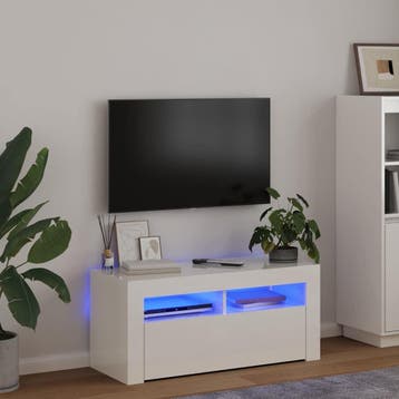 vidaXL Tv-meubel met LED-verlichting 90x35x40 cm hoogglans, Huis en Inrichting, Minder dan 50 cm, Verzenden, Nieuw, Minder dan 100 cm