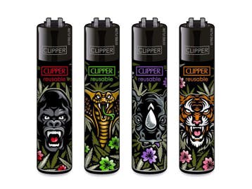 Clipper aansteker - jungle Weed - CP11 (4 stuks), Verzenden, Nieuw