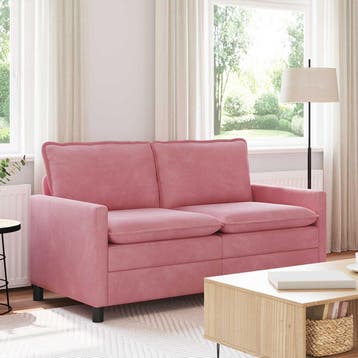 vidaXL Bank Roze 156 x 81 x 87,5 cm Fluweel, Huis en Inrichting, Banken | Bankstellen, Verzenden, Nieuw, Stof, Minder dan 150 cm