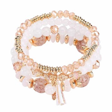 Fako Bijoux - Armband Set - Boho - Bohemian - Obelisk - Wit, Verzenden, Nieuw