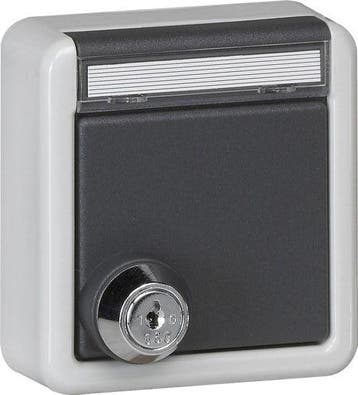 Gira IP44 Schuko Stopcontact Met Slot En Labelframe - 456735, Verzenden, Nieuw, Overige typen