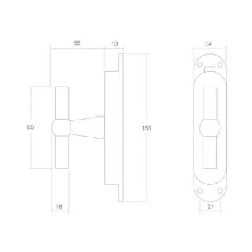 Intersteel raamespagnolet T-kruk - messing gelakt, Verzenden, Nieuw