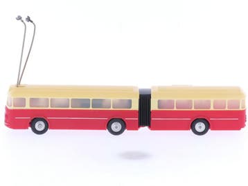 Schaal H0 Eheim 6104 (Brawa) gelede bus crème-rood #5885, Ophalen of Verzenden, Gebruikt