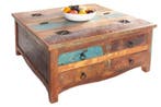 Massieve salontafel JAKARTA 70 cm kleurrijke ladekast, Huis en Inrichting, Tafels | Salontafels, Ophalen of Verzenden, Nieuw