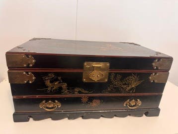 Sieradendoos - Hout, Koper - Sieraden kist oosters