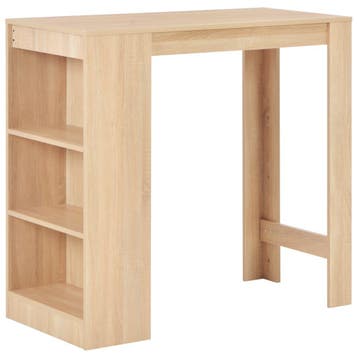 vidaXL Bartafel met schap 110x50x103 cm eikenkleurig, Verzenden, Nieuw