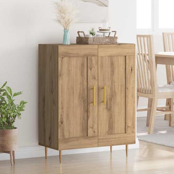 vidaXL Dressoir Artisan Eiken 69,5 x 34 x 90 cm, Huis en Inrichting, Kasten | Dressoirs, Verzenden, Nieuw, Overige houtsoorten