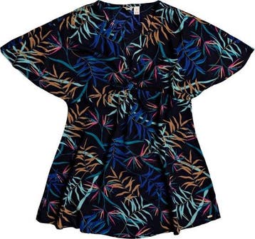 Roxy Summer Cherry Dress - L - Anthracite Wild Leaves, Verzenden, Nieuw