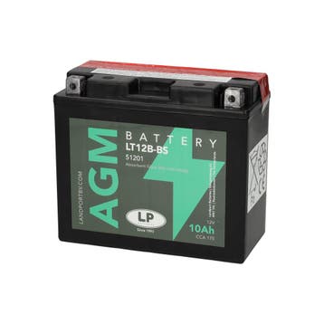Landport (LP) LT12B-BS 12 volt 10,0 ah AGM motor accu (51201, Ophalen of Verzenden, Nieuw