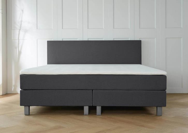 ACTIE! Boxspring Florence 160 200 Antraciet, Huis en Inrichting, Slaapkamer | Boxsprings, 160 cm, 200 cm, Grijs, Tweepersoons