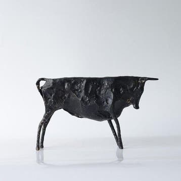sculptuur, Minimal Pioneer Bull - 14 cm - Brons