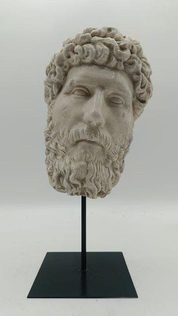 sculptuur, Testa di Lucio Vero - 36 cm - marmerpoeder