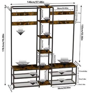 Hal Hoek Kapstok met Schoenenopslag en Bankje, Huis en Inrichting, Verzenden, Nieuw