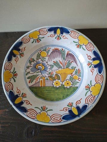 Goudse plateelfabriek - Bord - beoerenbont bord - Aardewerk, Antiek en Kunst