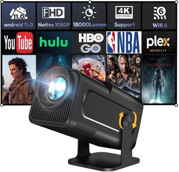 Mini Beamer 1080P Android 11 | Retourdeal 41% Korting, XGODY, LED, Ophalen of Verzenden, Zo goed als nieuw