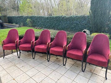 Giorgetti - Eetkamerstoel (6) - Progetti - Hout, Leder, Antiek en Kunst