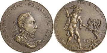 Brons medaille 1572 (spaetere Praegung) Frankreich Karl I..., Verzenden