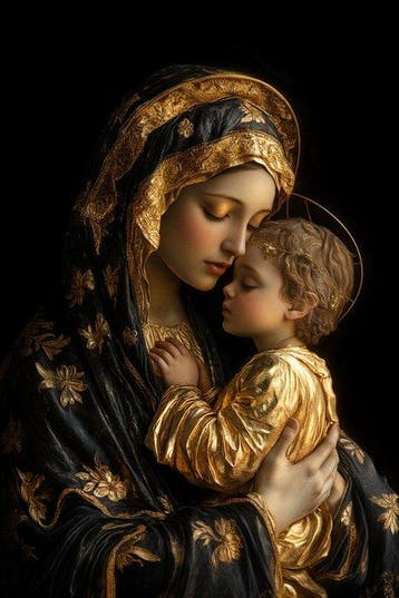 CREATIVE_HUB - BLUE AND GOLD GREEK MADONNA WITH CHILD