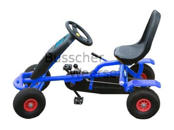 Junior-Go-Cart Skelter- Vrijwiel/Doortrapper - Geel - Blauw, Kinderen en Baby's, Speelgoed | Buiten | Skelters, Ophalen of Verzenden