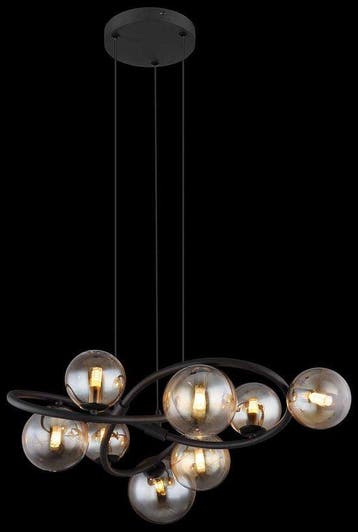 2dekans | Globo - hanglamp - Tuberius - messing zwart - glas, Ophalen of Verzenden, Zo goed als nieuw