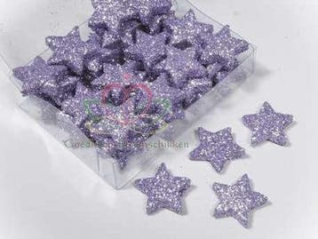 Glittersterren Lila Lavendel 25 mm doosje, Ophalen of Verzenden, Nieuw