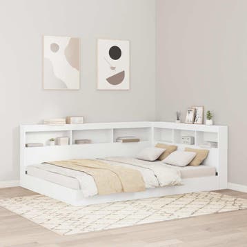 vidaXL Opberghoofdbord Wit Bewerkt hout, Huis en Inrichting, Verzenden, Nieuw, Wit, Hout