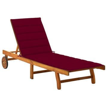 vidaXL Ligbed met kussen massief acaciahout, Tuin en Terras, Verzenden, Nieuw