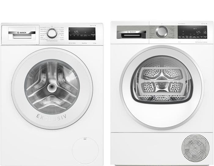 Bosch Wasmachine + Bosch Droger, Witgoed en Apparatuur, Wasmachines, Nieuw, 1200 tot 1600 toeren, Voorlader, 8 tot 10 kg