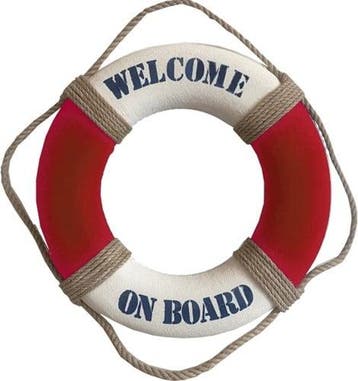 Reddingsboei Welcome on board Rood/Wit 50cm, Ophalen of Verzenden, Nieuw