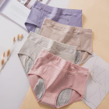 4-Pack Dames Menstruatie Ondergoed - Lekvrij, Hoge Taille Ka, Verzenden