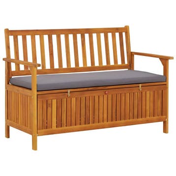 vidaXL Tuinopbergbank 120 cm massief acaciahout, Tuin en Terras, Verzenden, Nieuw, Hout