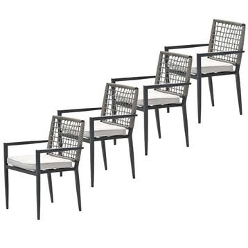 Garden Impressions Burela tuinstoel taupe - 4 stuks, Tuin en Terras, Verzenden, Nieuw