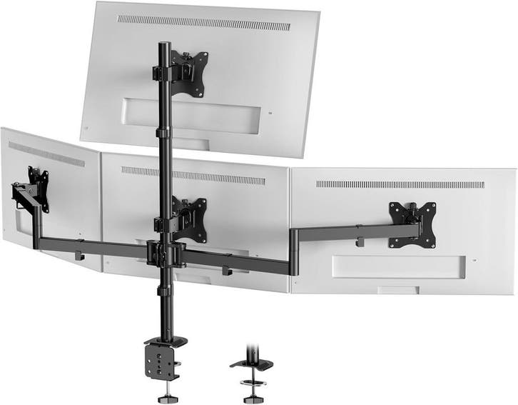 Quad Monitorhouder 4 schermen - Retourdeal 34% Korting, Computers en Software, Overige Computers en Software, Zo goed als nieuw
