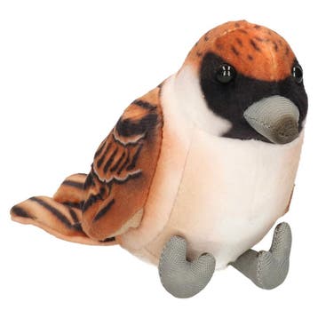 Huismus vogel knuffel - pluche - bruin - 10 cm, Verzenden, Nieuw