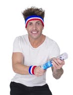 Zweetbanden Set Rood-Wit-Blauw – Hoofdband + Polsband |, Verzenden, Nieuw