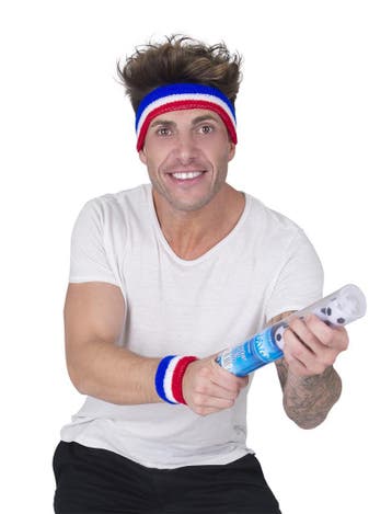 Zweetbanden Set Rood-Wit-Blauw – Hoofdband + Polsband |, Verzenden, Nieuw
