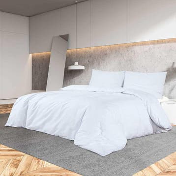 vidaXL Dekbedovertrekset lichtgewicht 240x220 cm microvezel, Huis en Inrichting, Verzenden, Nieuw, Wit