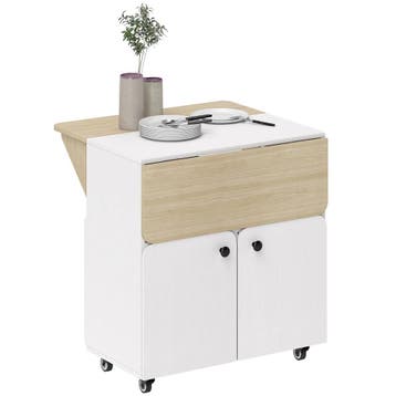 TRUUSK Klaptafel Rolkast - Opklapbare Tafelzijden - Kastvak, Verzenden, Nieuw