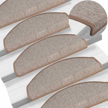 vidaXL Trapmatten 15 st 65 x 24 x 4 cm Non-Slip Licht Bruin, Doe-het-zelf en Verbouw, Verzenden, Nieuw