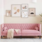 vidaXL Driezitsbank Chesterfield-stijl met bolsters fluweel, Huis en Inrichting, Banken | Bankstellen, Verzenden, Nieuw, Driepersoons