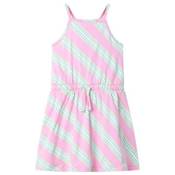 vidaXL Kinderjurk zonder mouwen met trekkoord 104 roze, Verzenden, Nieuw