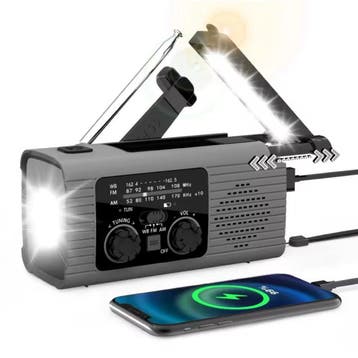 4000mAh Powerbank & Noodradio op Zonne-energie met Dynamo -, Verzenden, Nieuw, CHEGIT