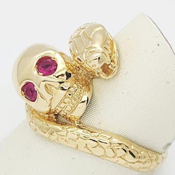 Ring - 18 karaat Geel goud Robijn, Nieuw